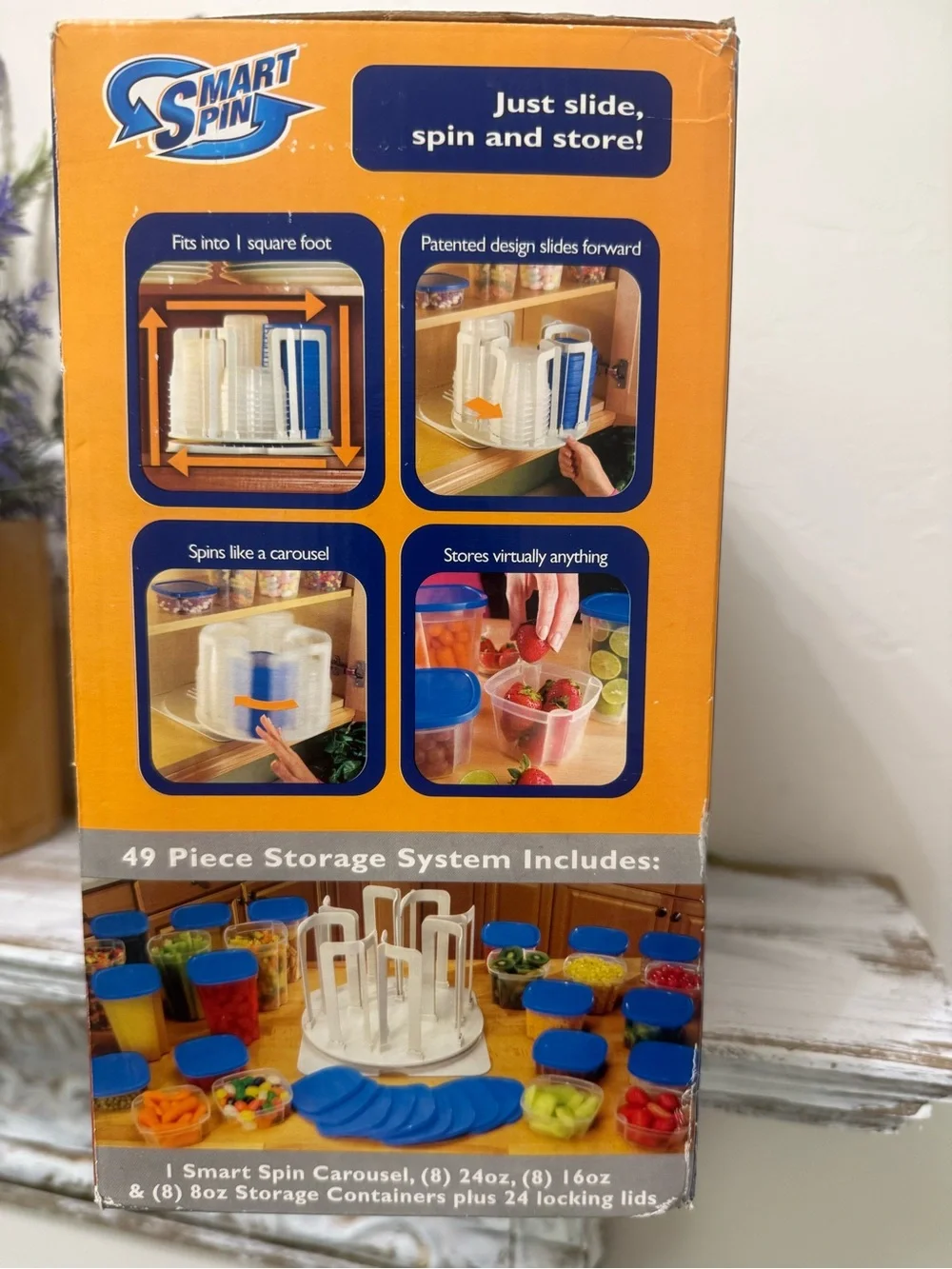 Smart Spin 49-Piece Storage System - Blue & White